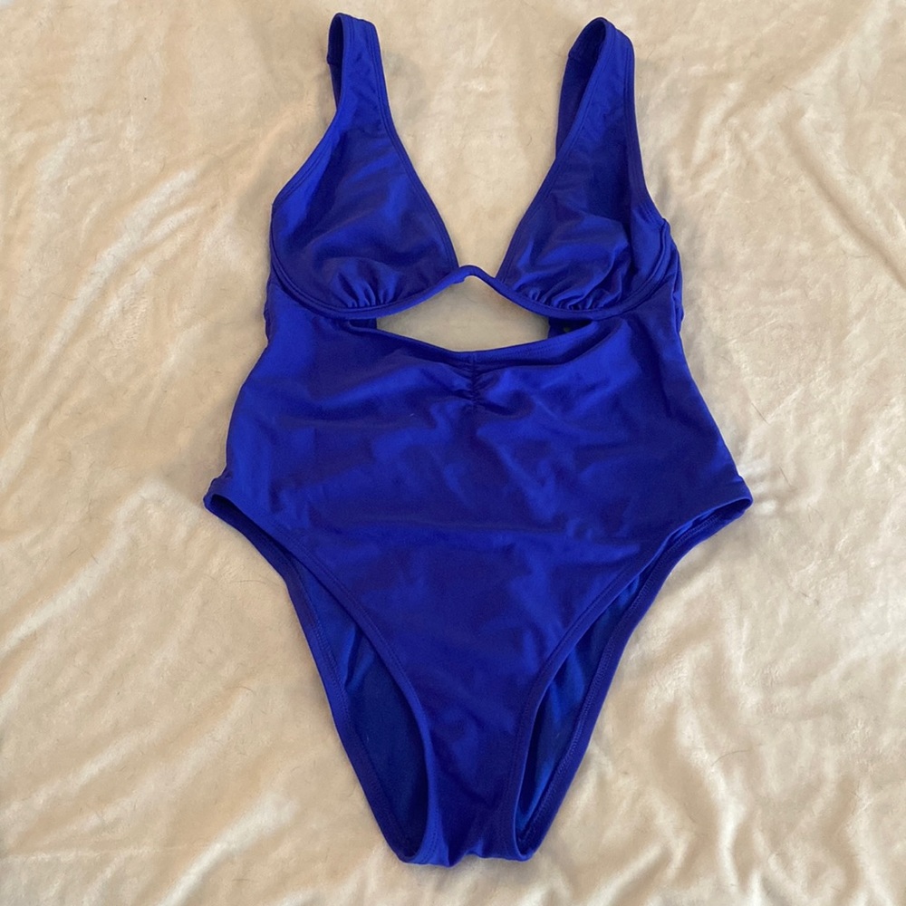 NWOT Shade & Shore Blue One-piece Swimsuit Large